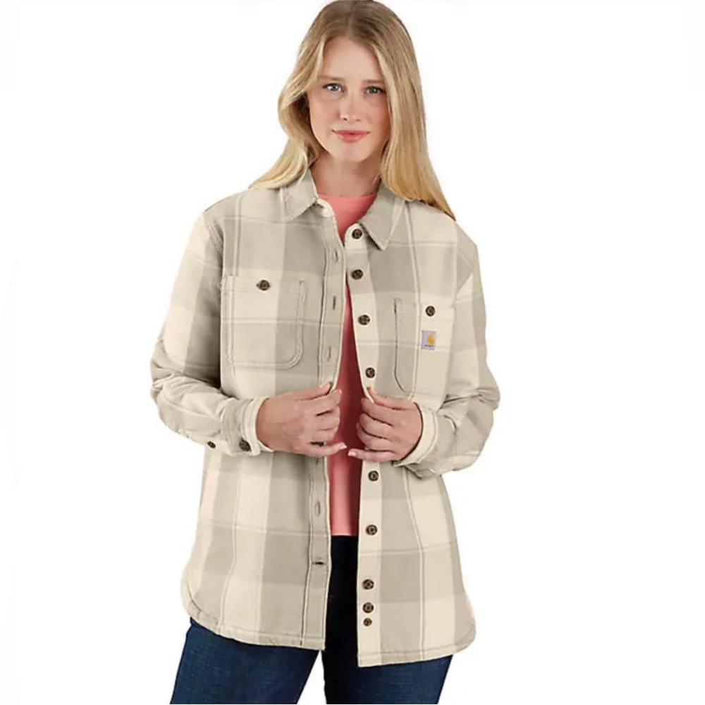 Carhartt Women's Beige Plaid Jacket Shacket